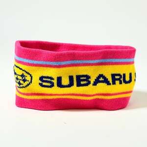 Subaru Symmetrical AWD Knit Headband Pink Yellow Blue Ski Snowboard